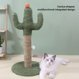 Nuevo Rascador para Gatos con Forma de Árbol Cactus, con Bola Colgante y Estructura para Trepar, de Material de Pelo Sintético, para Interiores y Sala de Estar, Precio de Fábrica - Product Image 4