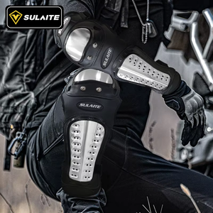 Protège-genoux et coudes en acier inoxydable Sulaite pour <span class=keywords><strong>moto</strong></span>, protection complète pour adultes, conduite tout-terrain, course, protège-jambes - Product Image 2