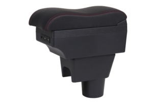 Chargeur USB coulissant double couche pour voiture de l'UE Boîte de console d'<span class=keywords><strong>accoudoir</strong></span> de voiture en cuir synthétique noir pour l'ancienne Renault <span class=keywords><strong>Duster</strong></span> - Product Image 2