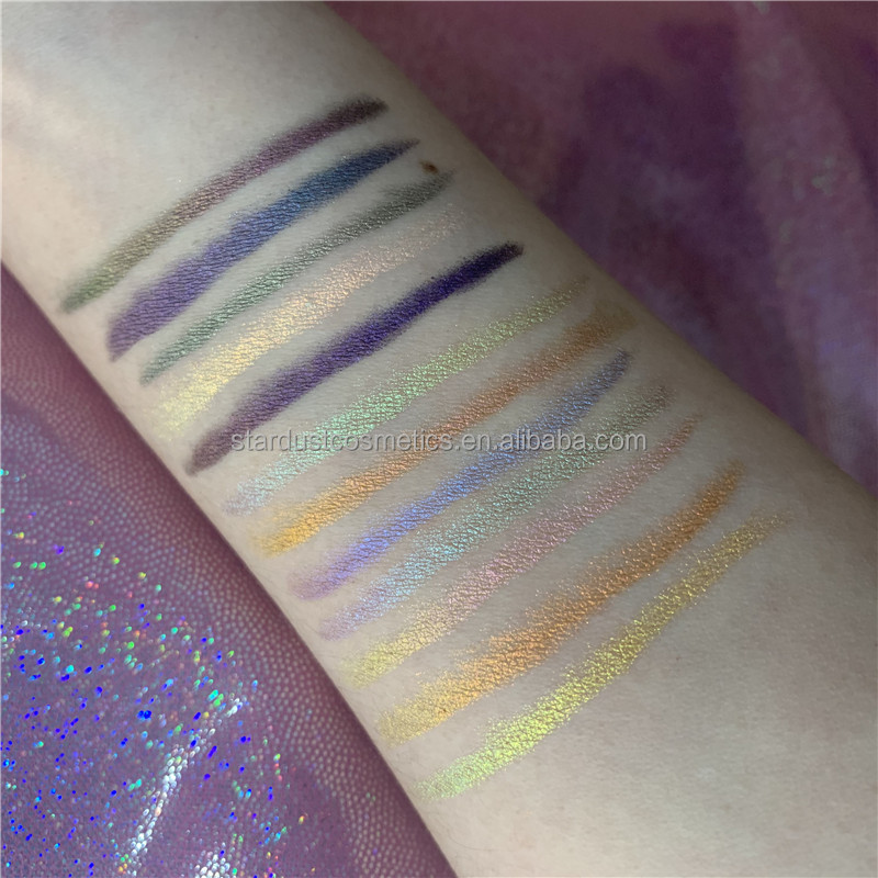 12 цветов красочные яркая вспышка кремово-подводка для глаз stick Косметика длительный металлический multichrome Хамелеон подводка для глаз