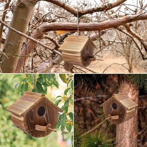Nieuwe Aankomst Houten Vogelhuisjes Natuurlijke Houten Vogelopruiming Bluebird Vink Kardinalen Opknoping Vogelhuisje Voor Tuinbezichtiging - Product Image 6