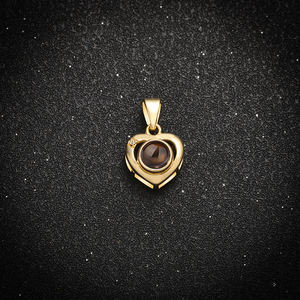 Collana in Ottone Personalizzata con Proiezione Fotografica alla Moda per Donne, Ciondolo con Fiore e 100 Lingue Ti Amo, Gioiello Commemorativo - Product Image 6