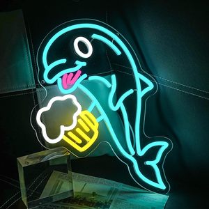 Letreros de neón LED regulables Dolphin Beer, luz ambiental alimentada por USB, luz decorativa para escaparates, luz indicadora de calle, personalizada 5V - Product Image 5