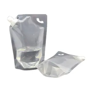 Hot Sales Packaging Manufacturer Transparent Liquid Drink Spout Pouch Stand Up Pouch With Spout For Liquid