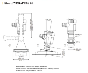 Capteur de niveau radar industriel VEGAPULS69 80 GHz Précision 5 mm Portée 120 m - Product Image 2