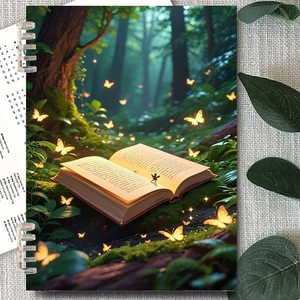 Libro A5 Cuaderno Bosque y libro mágico Arte Venta al por mayor Composición personalizable Portatil Diario de lectura Vintage Cuadernos en blanco - Product Image 3