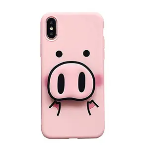 Nette Frauen rosa Schwein Stand halter Handy hülle Silikon weiche Dame Telefon abdeckung für iPhone x/xs