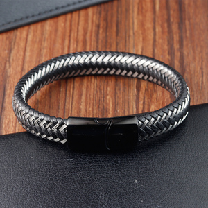 <span class=keywords><strong>Bracelet</strong></span> en cuir véritable punk avec fermoir magnétique en acier inoxydable, <span class=keywords><strong>bracelet</strong></span> en cuir <span class=keywords><strong>fin</strong></span> noir pour <span class=keywords><strong>homme</strong></span>, bijoux - Product Image 6