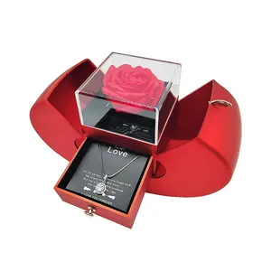 2024热卖亚克力香皂玫瑰苹果珠宝圣诞礼品盒，带情人节项链/戒指