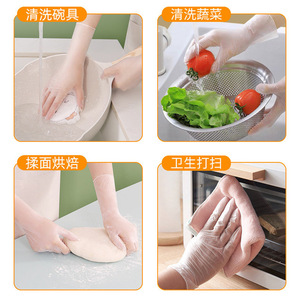 Guantes Desechables de PVC <span class=keywords><strong>Yuso</strong></span>, Talla M, Transparentes, Grado Alimenticio, para Limpieza de Cocina, Caja de 100 Unidades - Product Image 4