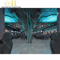 Ensemble table et chaises de gaming LED personnalisées pour cybercafé, mobilier e-sport, sièges de lounge e-sport sur mesure