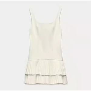 Nuevo Vestido Ajustado de Lino Personalizado sin Mangas con Volantes y Pliegues para Fiesta, Vestido Casual de Alta Calidad al por Mayor para Damas - Product Image 5