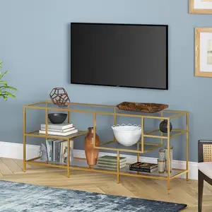 Großhandel Custom Glass Center Tisch und TV-Ständer Designs von Wohnzimmer Luxus 65-Zoll-TV-Ständer