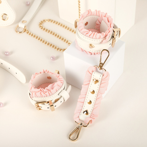 Set Bondage SM Fetish per Coppie, 6 Pezzi <span class=keywords><strong>Sexy</strong></span> in Pizzo da Cameriera: Manette, Cavigliere, Frusta, Corda, Benda per Occhi, Collare di Contenimento MUQU - Product Image 3