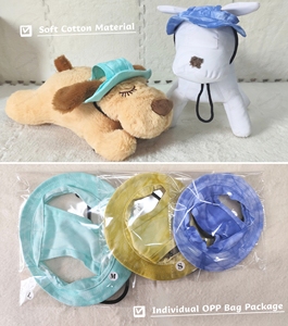 Chapeau de soleil réglable en coton doux pour animaux de compagnie Chapeau de seau extérieur Protection solaire Bonnet pour chien - Product Image 6