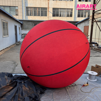 Ballon de basket gonflable géant de 2,5 m avec texture cuir, modèle de ballon de sport rouge pour la promotion d'événements sportifs