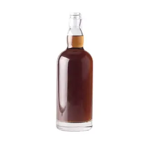 750ml 500ml 70cl 50cl En Gros Élégant Décoration Alcool Liqueur Vodka Whisky Brandy Rhum Gin Bouteilles En Verre Avec Bouchon à vis