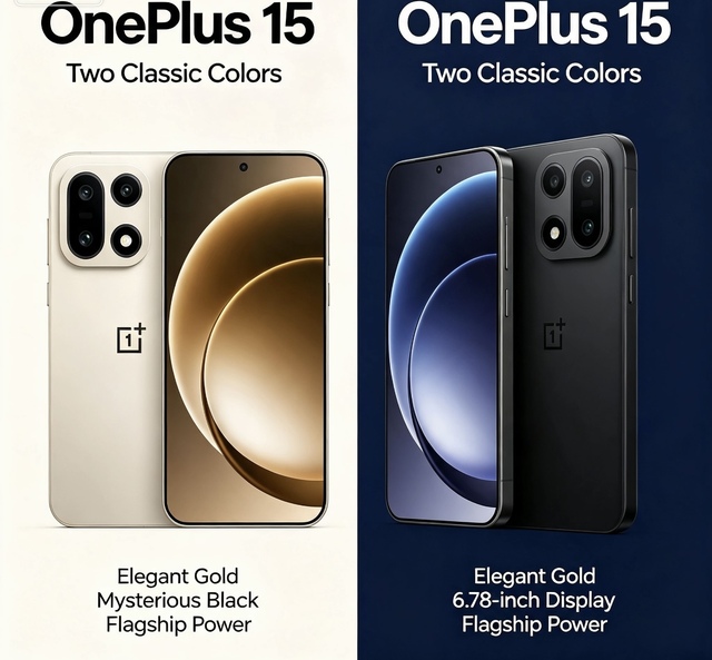 OnePlus 15 5G Smartphone 6.78 Inch LTPO AMOLED Screen 12GB RAM 256GB ROM Triple 50MP Rear Camera Unlocked Android Phone