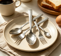 Collection de Vaisselle de Table en Acier Inoxydable 410 Poli Miroir Doré pour Banquets et Traiteurs – Vente Flash en Gros