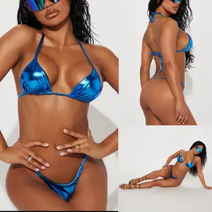 PASUXI Factory Hersteller Straps String Halfter Bikini Plus Size Damen Micro Badeanzug 3 Pcs Floral Swimwear