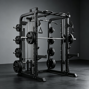 Máquina Smith Combinada Premium 80x80 de Acero para Almacenamiento de Discos, Comercial <span class=keywords><strong>Elite</strong></span>, Todo en Uno, Multigimnasio, con Contrapeso y Rack de Alta Resistencia - Product Image 3