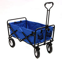 Vagoneta Plegable Reforzada con Ruedas Grandes, Construcción Robusta, Interior Espacioso, Carrito con Ruedas Ajustables
