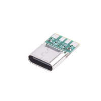 Connecteur femelle USB Type-C pour carte PCB, 6 broches, double résistance de rappel 5,1 kΩ, protocole de charge rapide PD, câble C-C, charge rapide