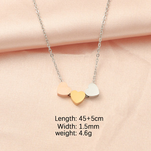 Bijoux en acier inoxydable sans ternissement minimal Mini collier de perles d'espacement en or 18 carats à la mode mignonne - Product Image 2