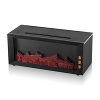 Difusor de Aroma con Efecto de Llama de Chimenea, Humidificador de 300 ml de Capacidad, LED de Gradiente Multicolor, Aceite Esencial, Ayuda para Dormir, Fuego Realista