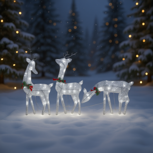 Luci a rete natalizie a forma di famiglia di renne, 106,3 pollici, LED bianco freddo, per decorazioni festive - Product Image 2