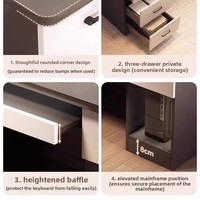 Table de jeu et chaise en bois pour bureau, bureau d'étudiant avec tiroirs, bureau d'ordinateur simple et moderne pour chambre à coucher