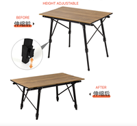 Table de camping pliable en alliage d'aluminium ultralégère et moderne pour les voyages et les activités de plein air
