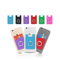 Portefeuille de téléphone portable, portefeuille adhésif en silicone 3M pour carte de crédit, pochette de pochette ultra-mince pour porte-monnaie