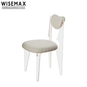<span class=keywords><strong>Silla</strong></span> de Comedor de Tela Estilo Wabi-Sabi de WISEMAX FURNITURE, Diseño Único con Respaldo en Forma de Corazón, <span class=keywords><strong>Silla</strong></span> de <span class=keywords><strong>Escritorio</strong></span>, <span class=keywords><strong>Silla</strong></span> de Acrílico <span class=keywords><strong>Transparente</strong></span> - Product Image 5