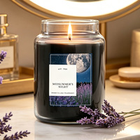Bougie d'aromathérapie personnalisée 625g, grand pot en verre, cire de soja à base végétale, bougie parfumée, longue durée de combustion, décoration relaxante pour la maison
