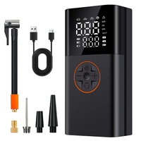 Compresseur d'air portable électrique certifié CE ROHS FCC avec écran LCD ABS, détection de pression, pompe à air pour voiture et lumière d'urgence