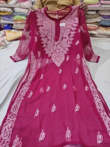 Diseño moderno y último en elegante Kurti allover chikankari con trabajo de Bordado de hilo pesado-2024 - Product Image 5
