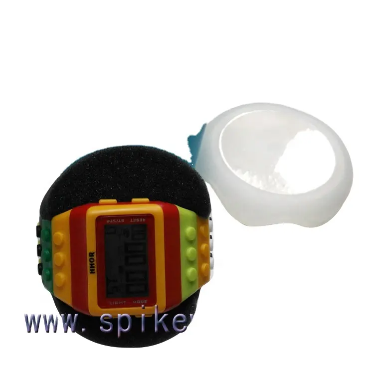 Bakstenen Stijl Kinderen Digitaal Horloge, Regenboog Band Plastic Horloge, Bouwsteen Mode Horloge