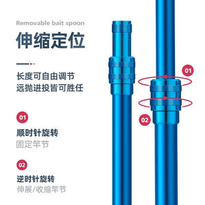 Ensemble de cuillères à appâts personnalisées pour la pêche en eau douce avec canne en fibre de carbone, équipement de pêche à la ligne pour lancer à longue distance, poids moyen à lourd - Product Image 5