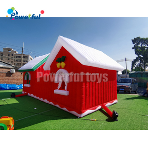<span class=keywords><strong>Casa</strong></span> <span class=keywords><strong>de</strong></span> Papá Noel <span class=keywords><strong>de</strong></span> madera con decoración navideña inflable personalizada - Product Image 3