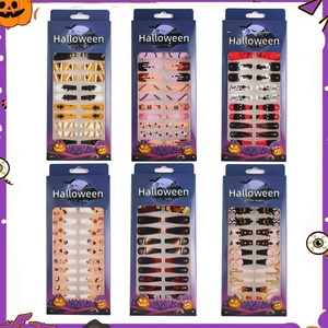 Halloween Press-on-Nä<span class=keywords><strong>gel</strong></span>, 24 Stück, künstliche Nä<span class=keywords><strong>gel</strong></span>, ABS-<span class=keywords><strong>Gel</strong></span>, zum Aufkleben, vollständige Abdeckung, Nagelkunst, Halloween-Party-Design, wiederverwendbare Nä<span class=keywords><strong>gel</strong></span> - Product Image 3