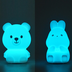 Dễ Thương Đèn Sáng Tạo Thỏ Silicone Ánh Sáng Ban Đêm LED Đèn Cho Trẻ Em Bé Nursery Đèn Với Cảm Ứng - Product Image 6