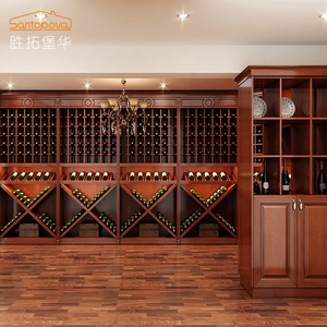 Muebles de hogar de madera rojo antiguo de almacenamiento de gabinete de vino gabinete de muebles para el hogar de madera del Gabinete de vino <span class=keywords><strong>Rack</strong></span> - Product Image 2