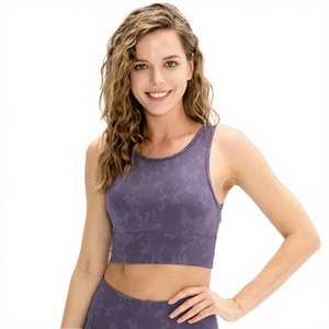 Soutien-gorge de sport léger pour femme, grande taille, à couvrance totale, motif camouflage, logo frontal, idéal pour la gym, le yoga et le fitness - Product Image 3