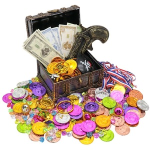 Venta caliente Pirate Favors Toy Gold Coin Pirate Game Toy Set Jewelry Treasure Gold Game Coin Party Toy para suministros - Product Image 3