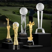 Trofeo de Golf de Cristal Personalizado, Premio Birdie en Oro, Plata y Bronce, Distancia Máxima, Campeón Neto Total, Modelo China Tiempo 37