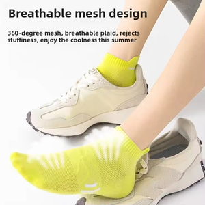 Chaussettes de course tricotées sur mesure en coton respirant et fin, pour sports de plein air et loisirs, absorbant la transpiration, coupe mi-mollet, haute qualité - Product Image 2