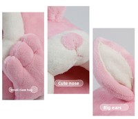 Nid pour petits animaux avec oreilles de lapin, lit semi-fermé en flanelle douce, rembourrage en coton PP, doublure amovible, base antidérapante, plusieurs tailles