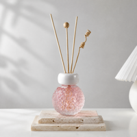Diffuseur de parfum en verre texturé de luxe 100 ml 200 ml avec logo personnalisé, récipient aromatique haut de gamme pour la décoration intérieure haut de gamme