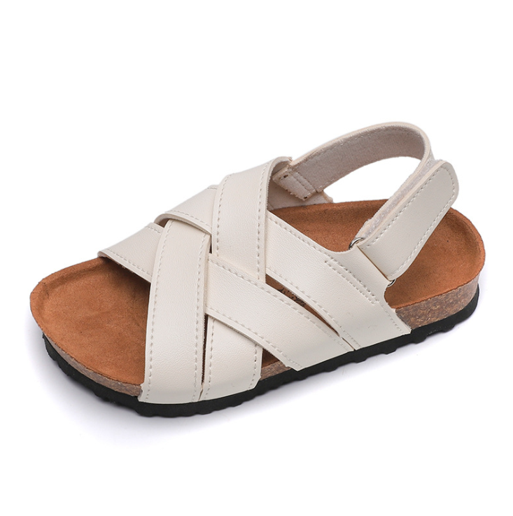 High Quality New design Children Slide Sandals Leather Cork Slippers Boys Girls Flip Flops Toddler Sandals For Kids